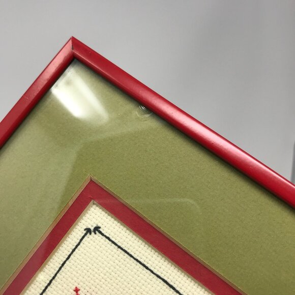 Coca-Cola Petit Point Needlepoint Red Framed Matted  5 cent 1886 Bottle - Picture 9 of 10